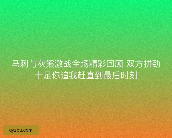 马刺与灰熊激战全场精彩回顾 双方拼劲十足你追我赶直到最后时刻 马刺与灰熊激战全场精彩回顾 双方拼劲十足你追我赶直到最后时刻